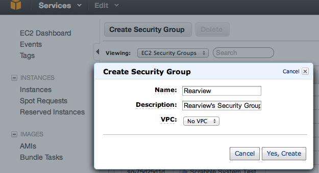 Rearview Security Group
